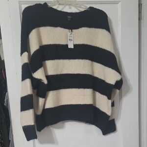 Striped Black and Cream Sweater